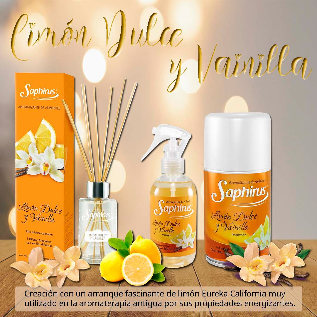 Productos Saphirus fragancia Limón dulce y Vainilla