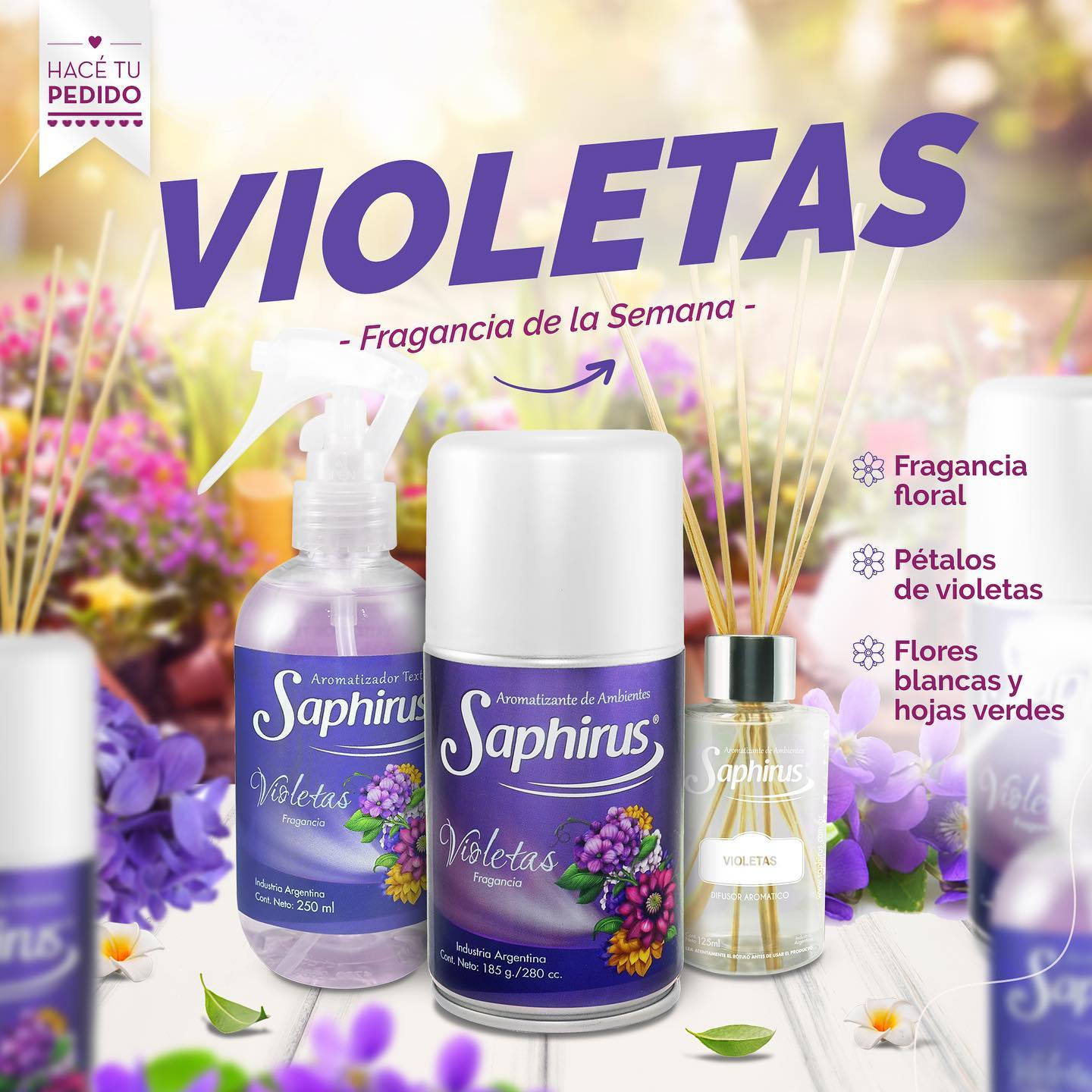 Productos Saphirus fragancia Violetas